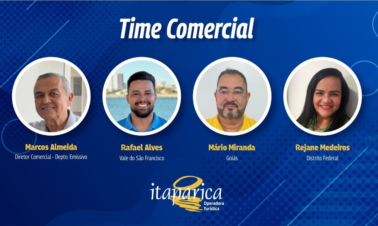 A nova equipe de executivos comerciais da Itaparica Tour
