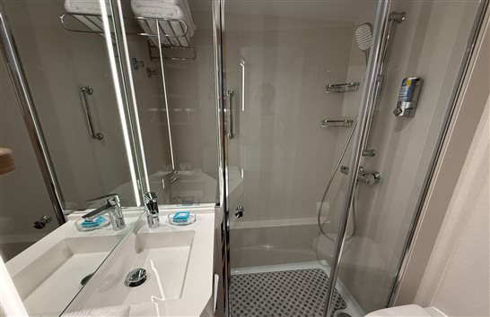 No banheiro, a abertura da porta do boxe também traz mais conforto e espaço na hora do banho