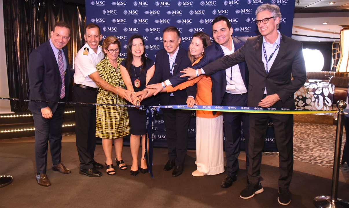O MSC Preziosa abriu as portas para autoridades do Estado de São Paulo e para personalidades do trade na inauguração da temporada da MSC Cruzeiros na América do Sul