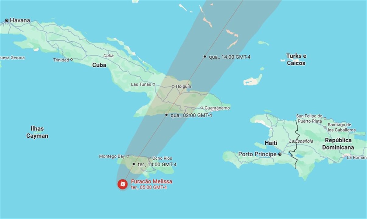 Furacão Melissa está passando pela Jamaica neste exato momento