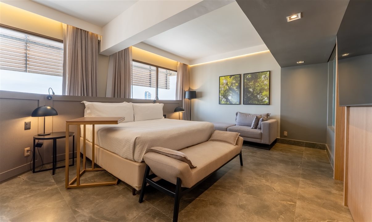 A suíte é ideal para até duas pessoas