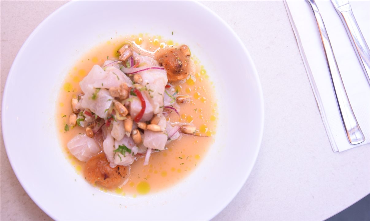 O clássico ceviche não podia faltar no lançamento da Peru Week