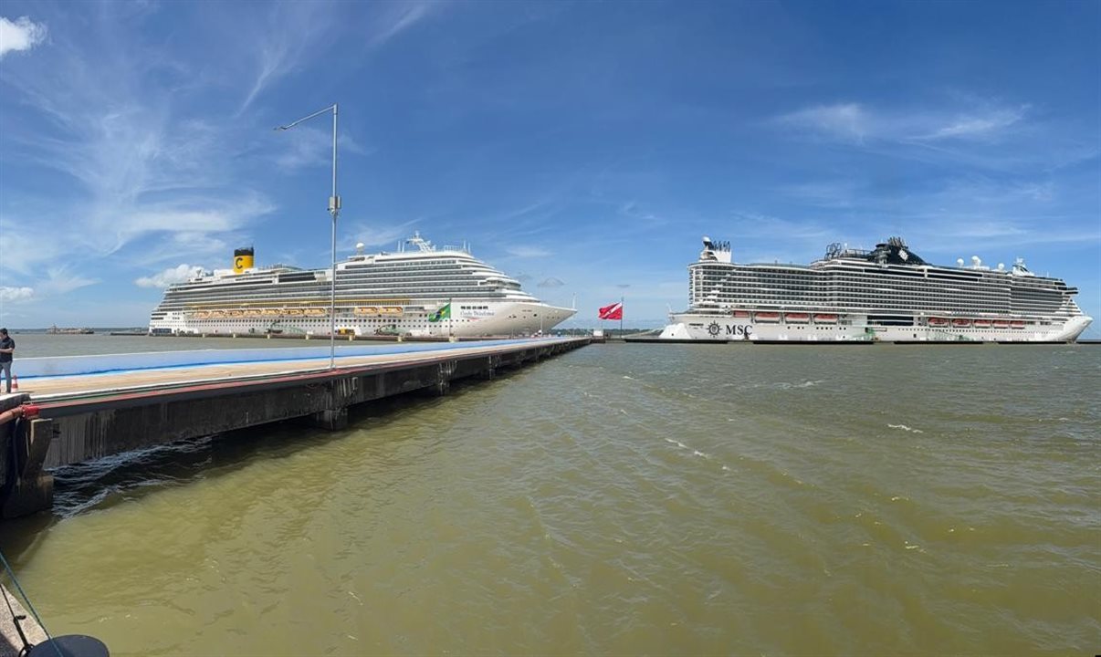 Costa Diadema e MSC Seaview chegaram nesta terça-feira (4), vindas da Itália, e permanecerão na capital paraense até o fim do evento