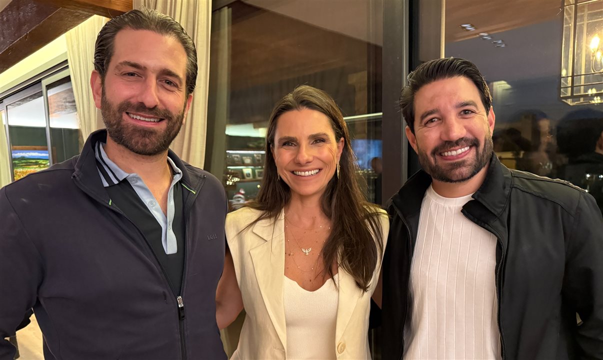 Any Brocker com Bruno Heleno, da Trend, e Hugo Lagares, da Visual