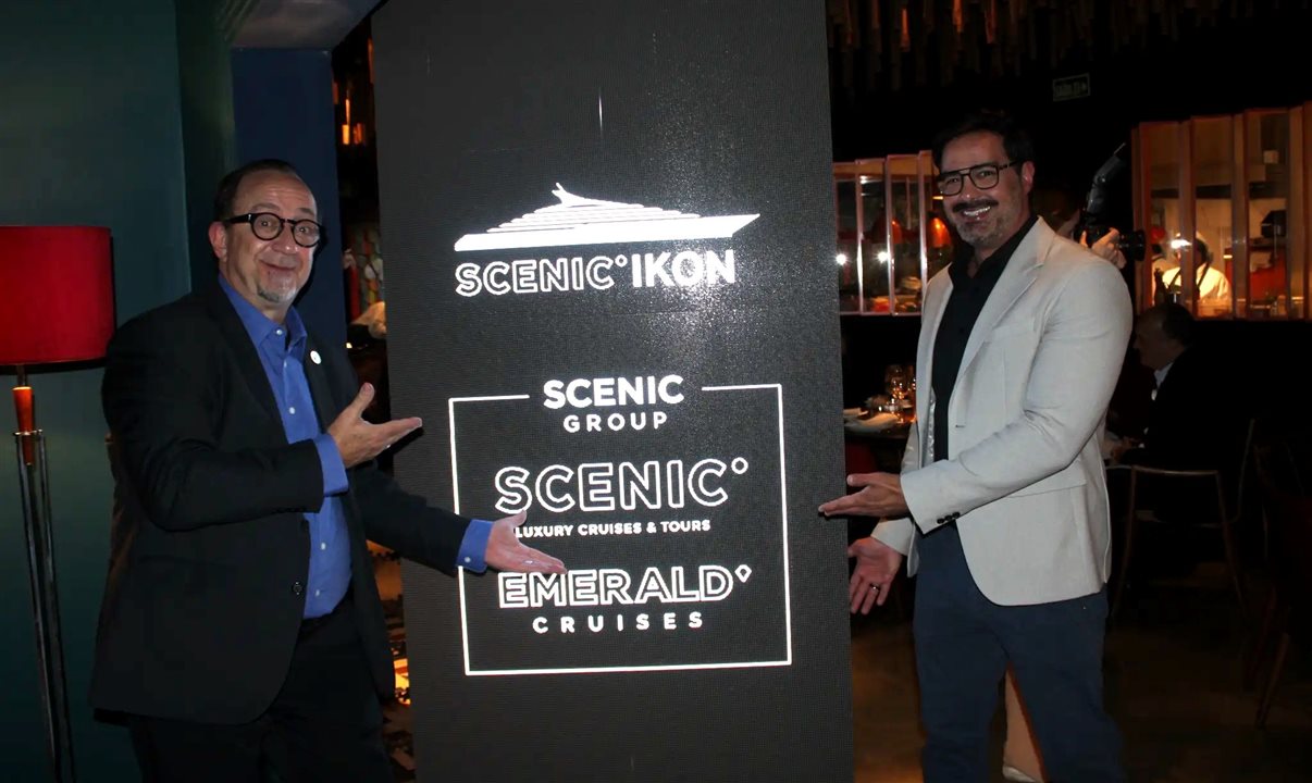 Ricardo Alves, da Velle Representações, e Flavio Policarpo, da Scenic e Emerald (veja mais fotos no álbum ao fim da notícia)