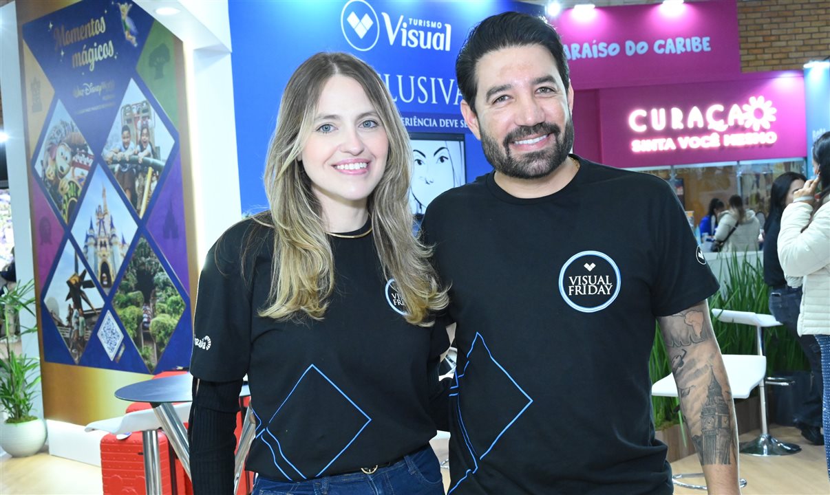 Amanda Zeni e Hugo Lagares, da Visual Turismo. Executiva foi contratada junto à Queensberry