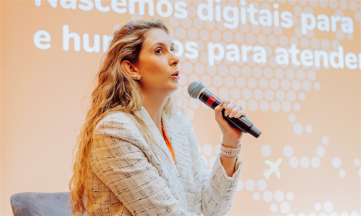 Lorena Galvão, gestora de viagens da Andrade Gutierrez, durante participação no evento Primeira Classe, da VOLL