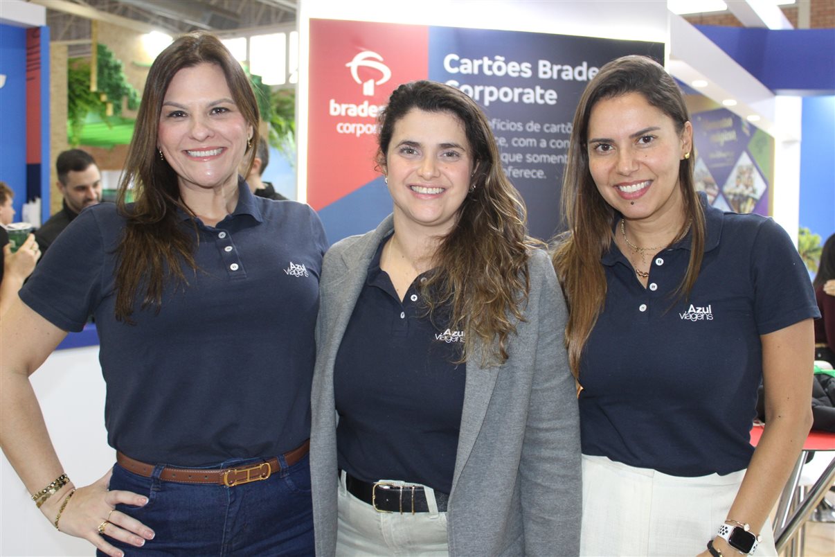 Priscilla Godoy, Giulliana Mesquita e Fernanda Paranhos, da Azul Viagens