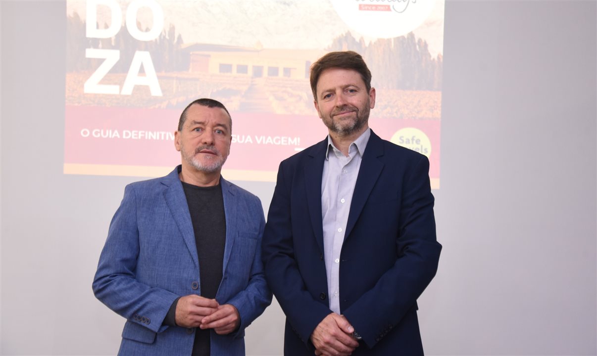 Ivan Cadahia, da Aerolíneas Argentinas, e Roby Riedel, CEO da DMC Mendoza Holidays
