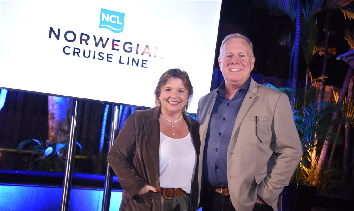 Estela Farina, diretora, e André Mercanti, diretor comercial da NCL no Brasil
