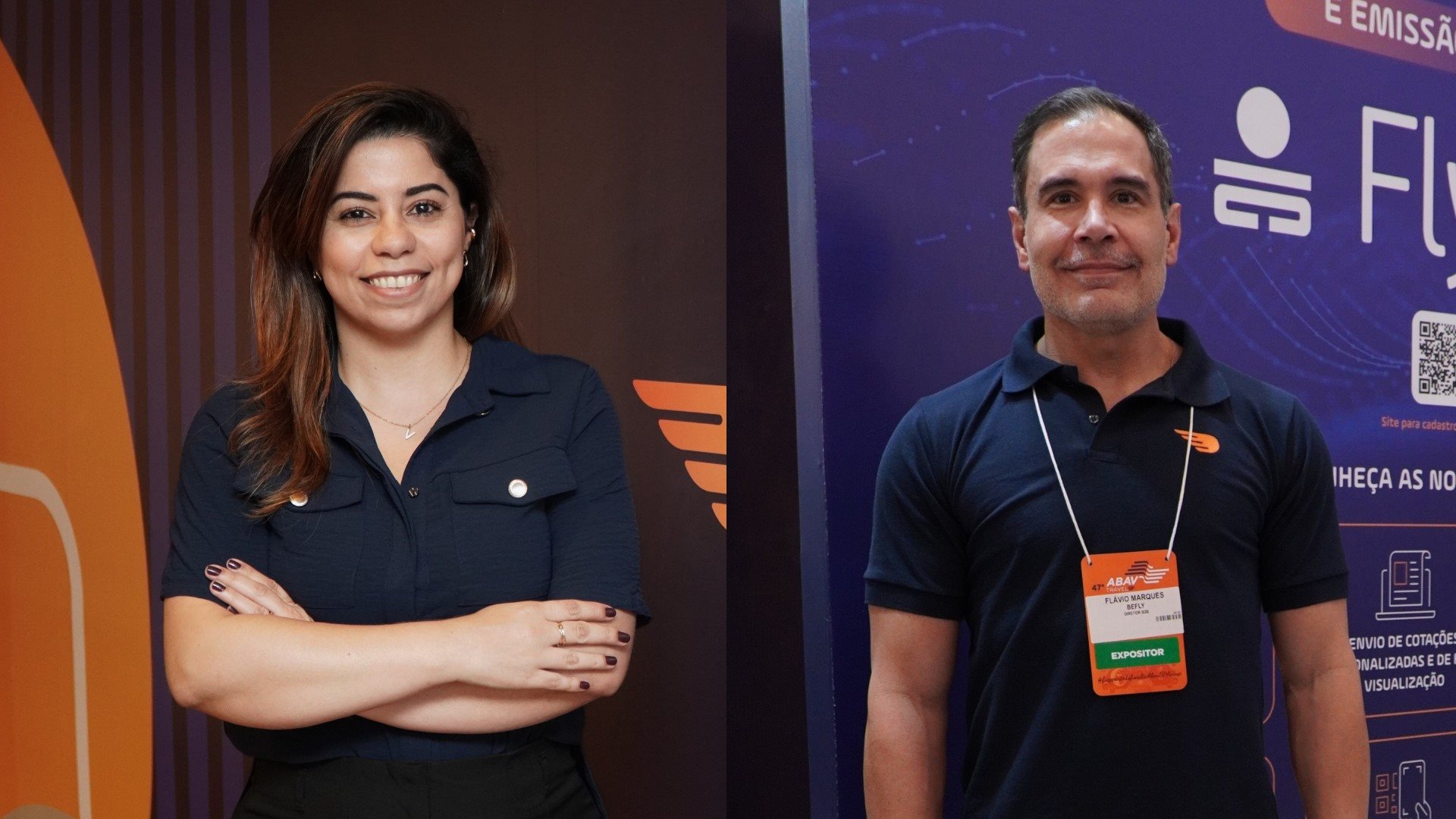 Veronica Prado, gerente executiva de Negócios para Queensberry e Qby, e Flavio Marques, diretor executivo de Negócios B2B da BeFly