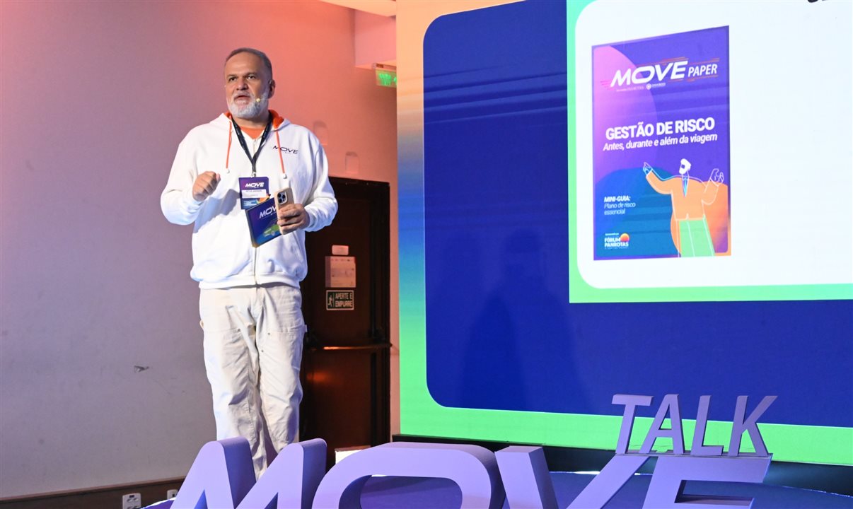 Artur Luiz Andrade, editor-chefe da PANROTAS, apresentou o MOVE Paper sobre gestão de risco