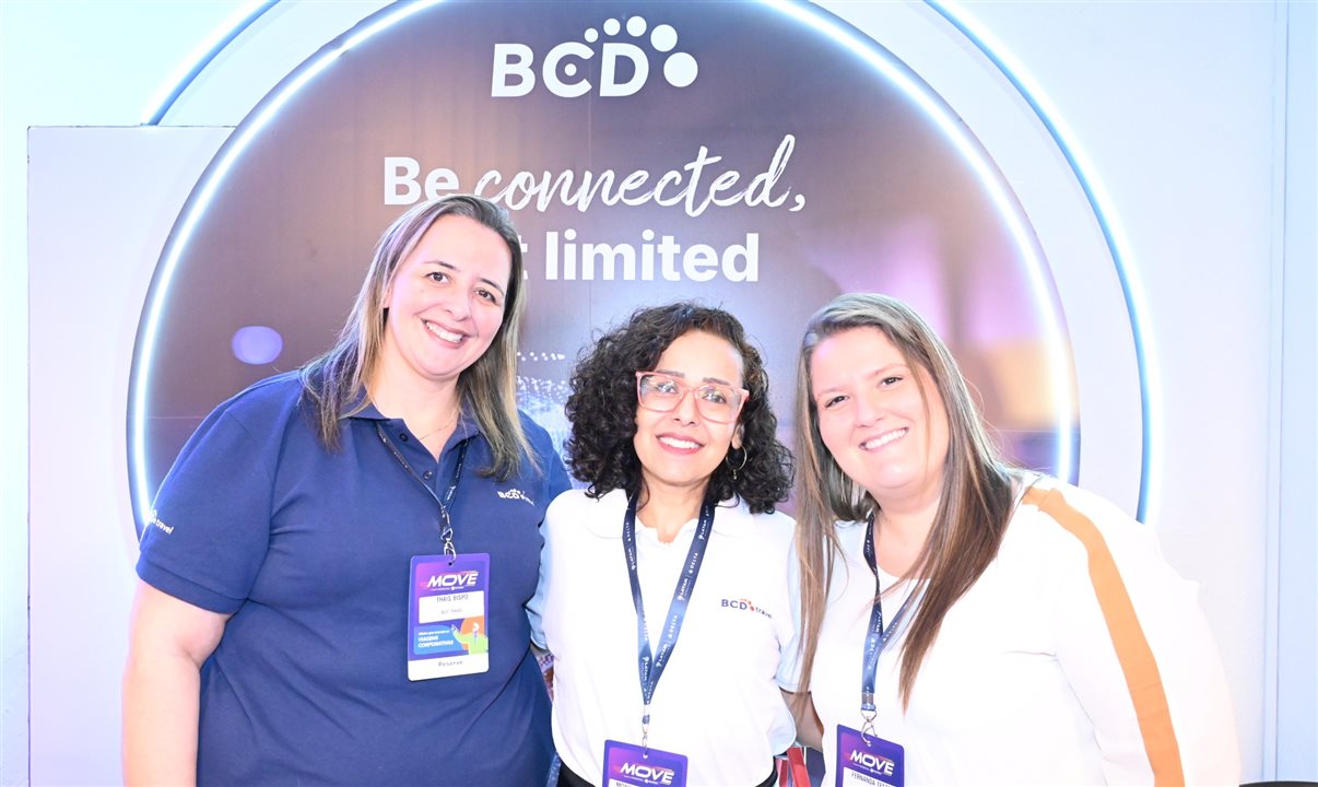 Thais BisPo, Morgana Fonseca e Fernanda Testa, da BCD Travel