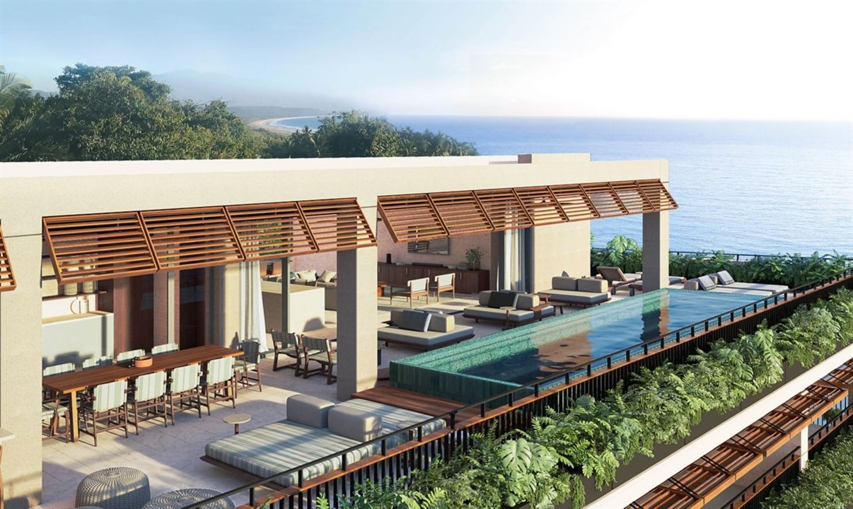 Ambientes do resort se integram à paisagem natural