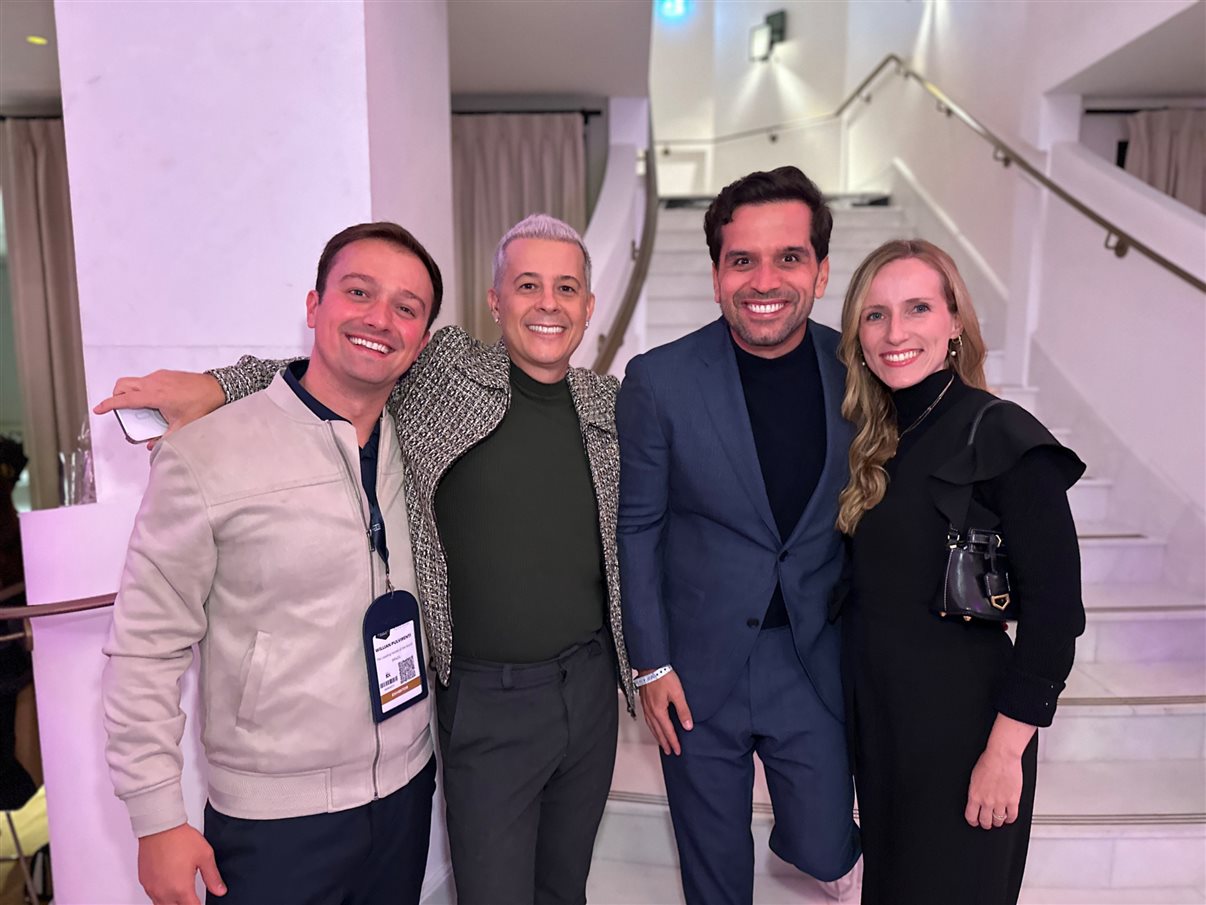 Renata Yano, da Teresa Perez Tours, Karian Mariath Michels, da Mundo Kaa, e Thomas Pedroni, do Beau-Rivage Pallace Lausanne e Chateau d'Ouchy