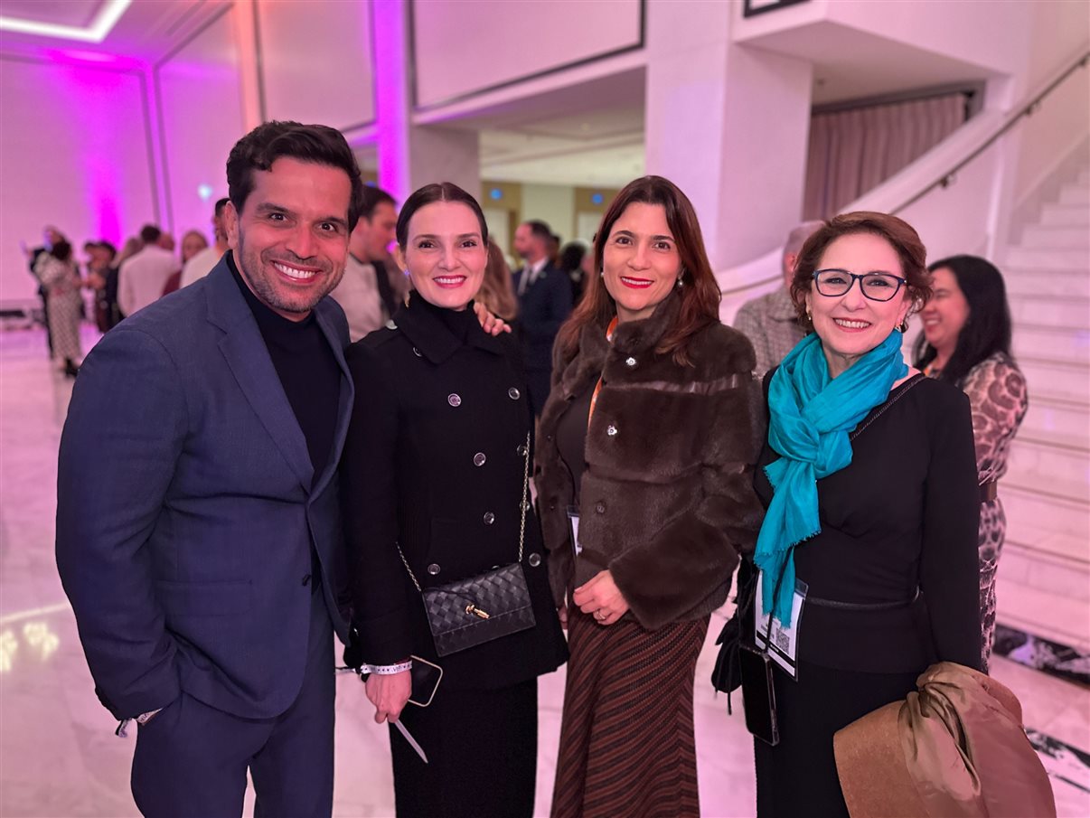 Renata Yano, da Teresa Perez Tours, Karian Mariath Michels, da Mundo Kaa, e Thomas Pedroni, do Beau-Rivage Pallace Lausanne e Chateau d'Ouchy