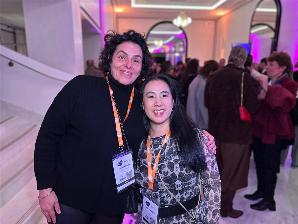 Renata Yano, da Teresa Perez Tours, Karian Mariath Michels, da Mundo Kaa, e Thomas Pedroni, do Beau-Rivage Pallace Lausanne e Chateau d'Ouchy