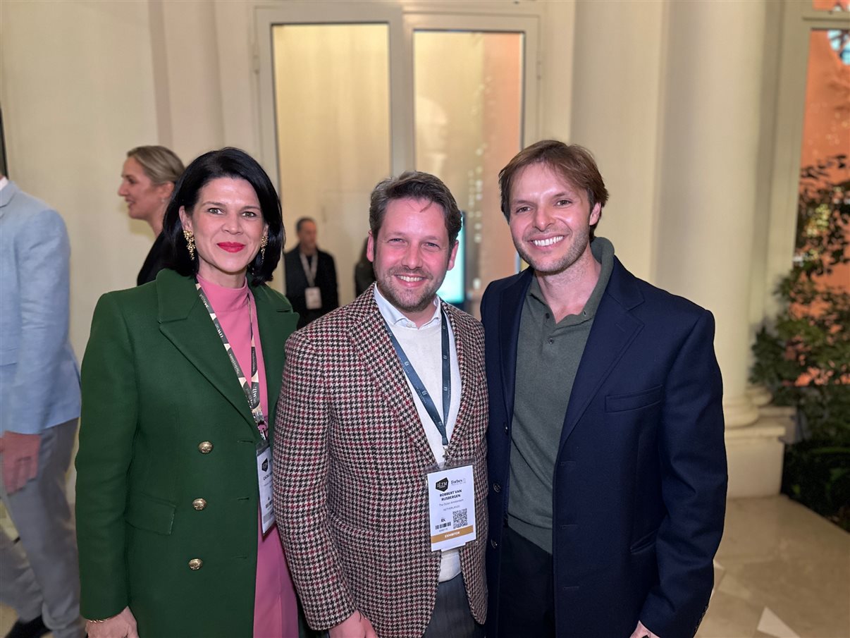 Renata Yano, da Teresa Perez Tours, Karian Mariath Michels, da Mundo Kaa, e Thomas Pedroni, do Beau-Rivage Pallace Lausanne e Chateau d'Ouchy