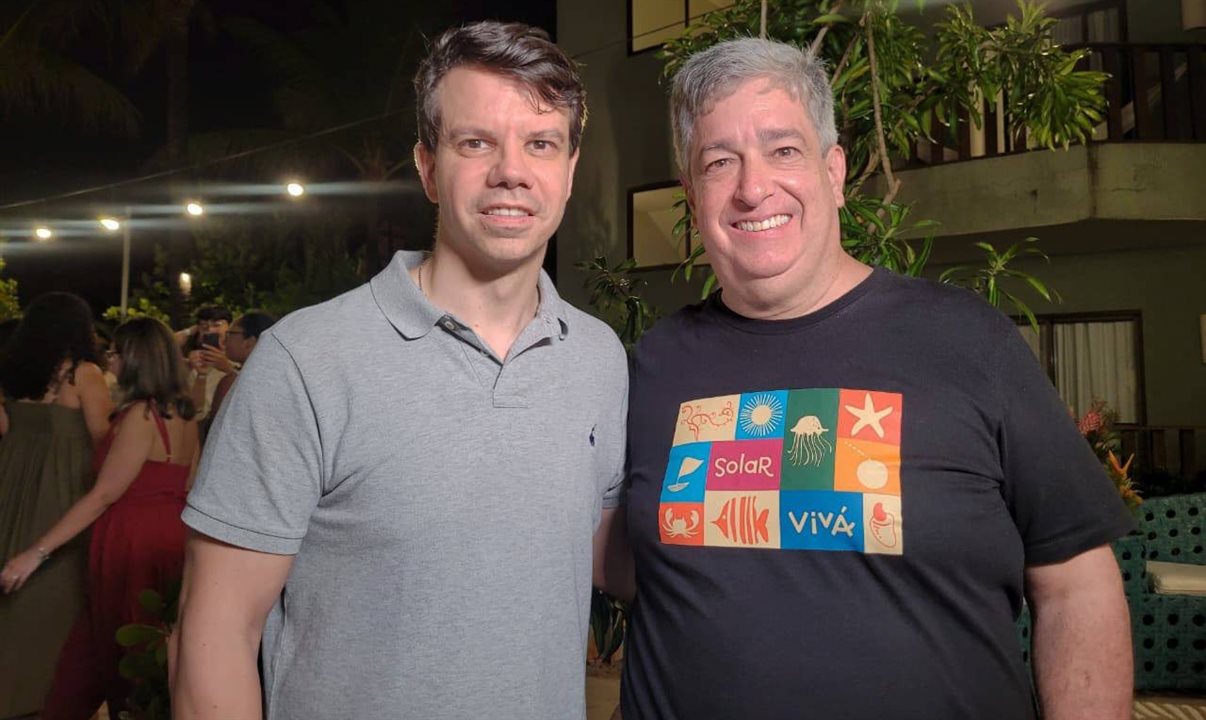 Eduardo Tiburtius, presidente da Associação dos Hotéis de Porto de Galinhas, e Otaviano Maroja, presidente do Porto de Galinhas CVB