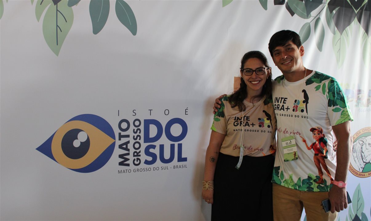 Karla Brito, da Integração Trade, e Breno Amorim, da Fundtur-MS