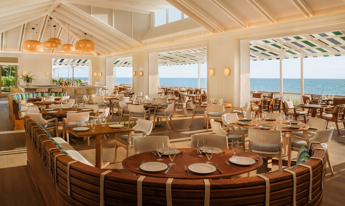 The Merchant Room, restaurante principal com vista para o mar