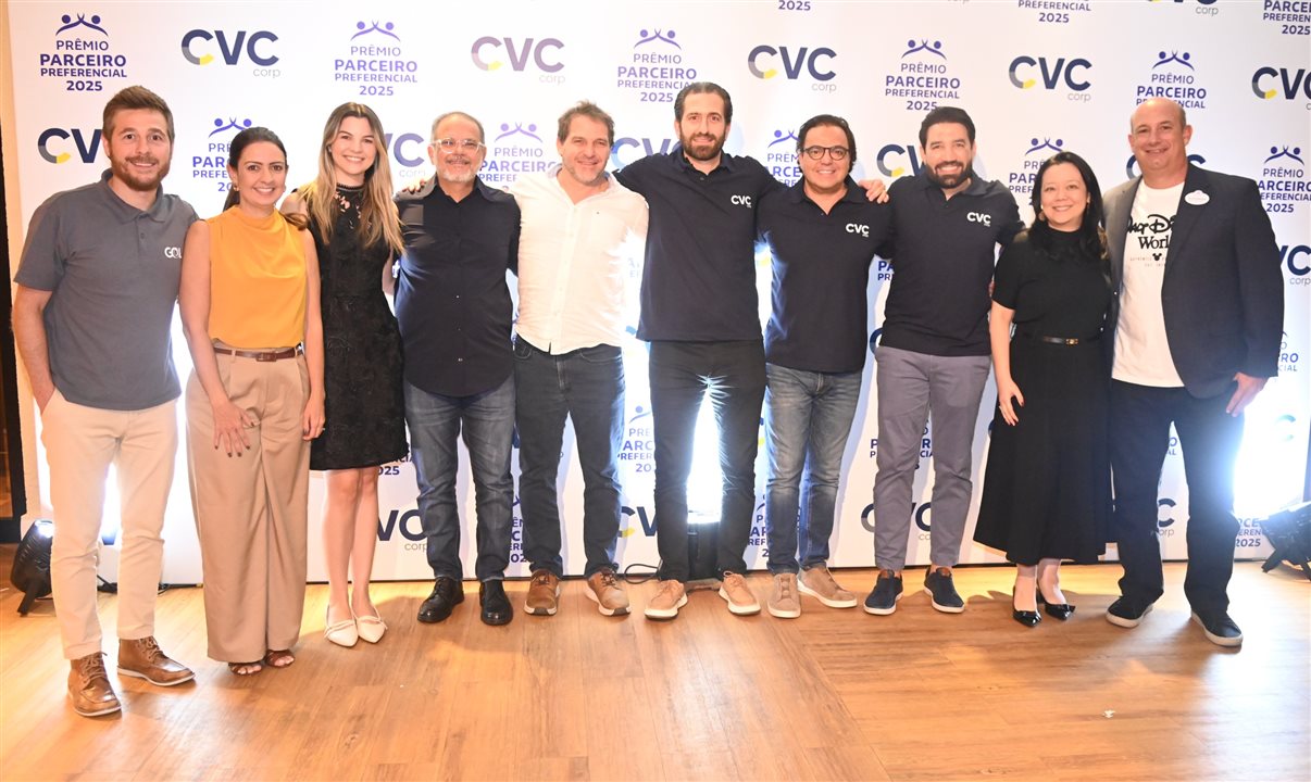 Danillo Barbizan (Gol), Aline Mafra (Latam), Emanuelle de Nadal (Experience USA), Hayrton Almeida (Luck Noronha), Luiz Vieira (Krooze), Bruno Heleno (Trend), Fabio Godinho (CVC Corp), Hugo Lagares (Visual), Cláudia Shishido (Air Europa), Alexander Haim (Disney Destinations)