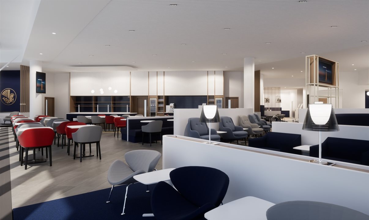 Viajantes terão acesso a áreas de alimentação que valorizam a gastronomia e a um bar com seleção de vinhos e champanhes franceses