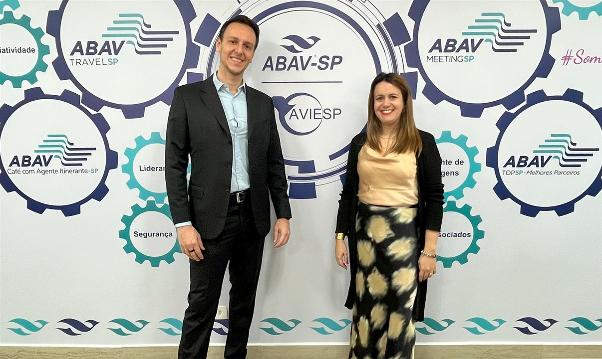 Bruno Waltrick e Juliana Assumpção, da Abav-SP | Aviesp