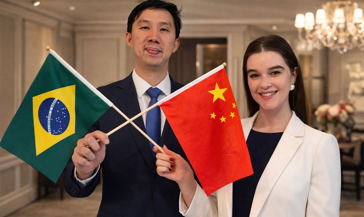 Leandro Su, da Associação Chinesa do Rio de Janeiro, e Mônica Medeiros, idealizadora do TurisMall