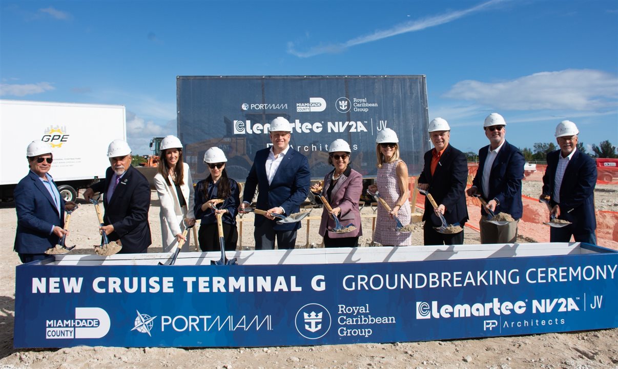 Cerimônia de inauguração do início das construções do Terminal de Cruzeiros G no Porto de Miami