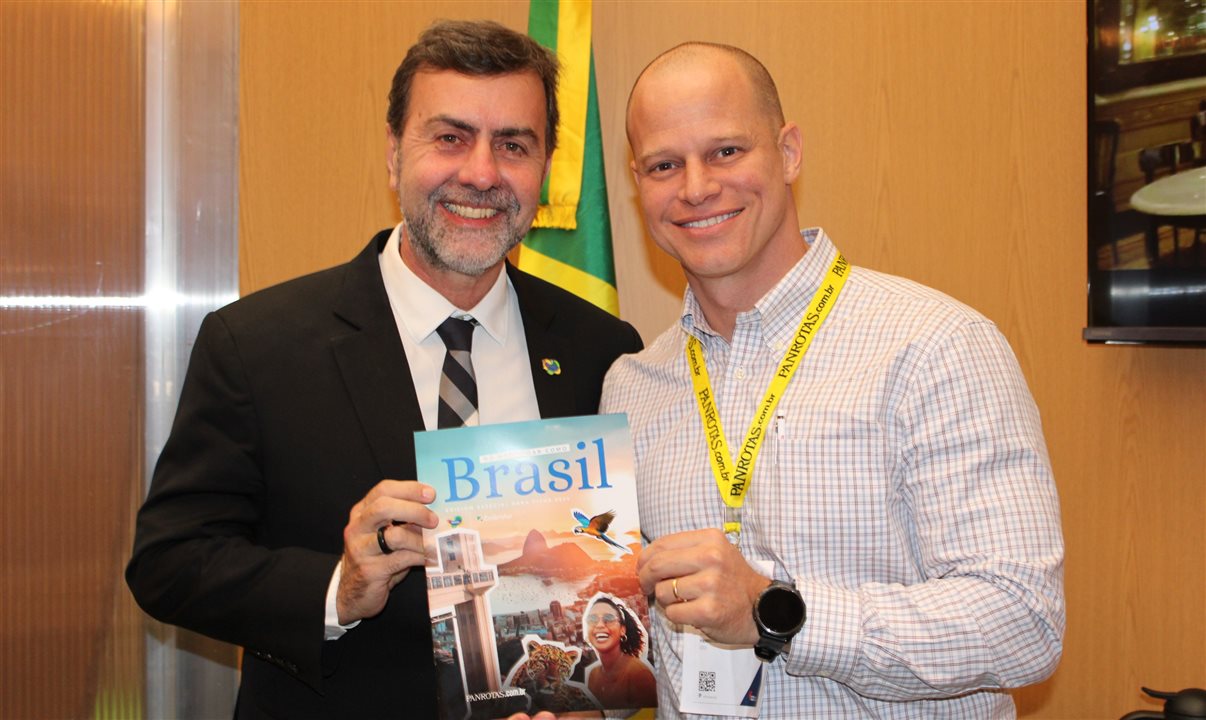 Marcelo Freixo, presidente da Embratur, e José Guilherme Alcorta, CEO da PANROTAS