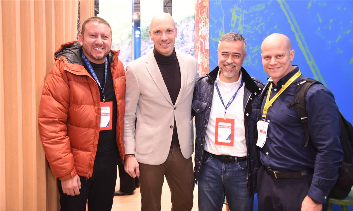 Wagner Chaves, da Sakura, Marcelo Kaiser, da Aviareps, Luis Vargas, da Sakura, e José Guilherme Alcorta, da PANROTAS