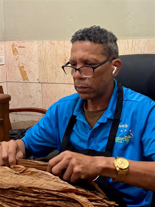 Funcion&aacute;rio cubano ensina a enrolar um puro