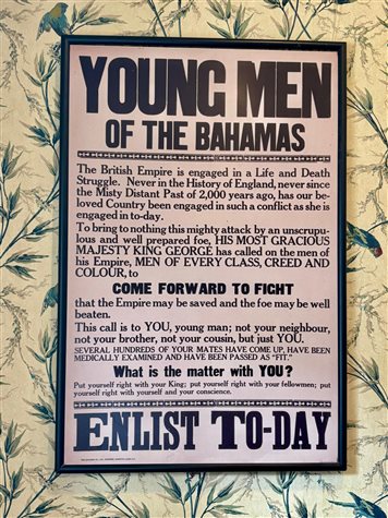 Cartaz do tempo do imperialismo brit&acirc;nico no restaurante da destilaria