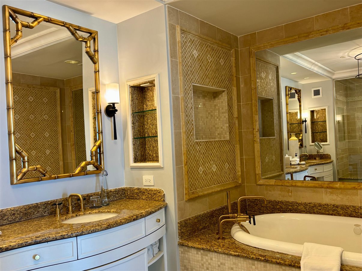 Banheiro de uma das su&iacute;tes do resort em Paradise Island