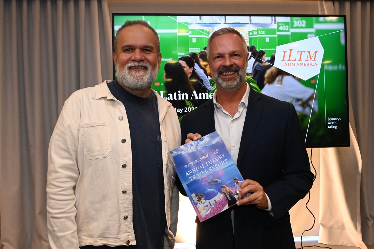 Artur Luiz Andrade, da PANROTAS, e Simon Mayle, da ILTM