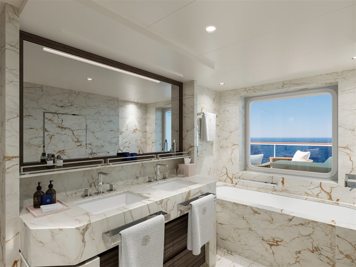 Detalhe do banheiro de uma das cabines do Explora III