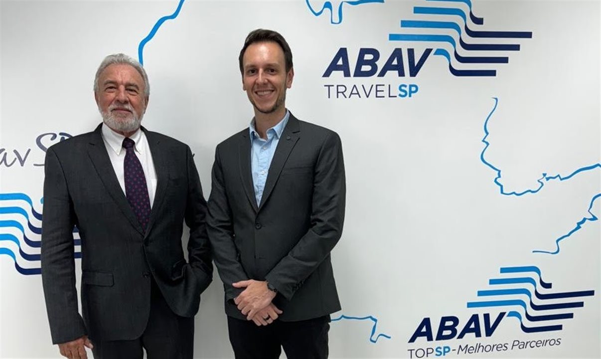 Celso Guelfi, presidente da GTA, e Bruno Waltrick, presidente da Abav-SP | Aviesp