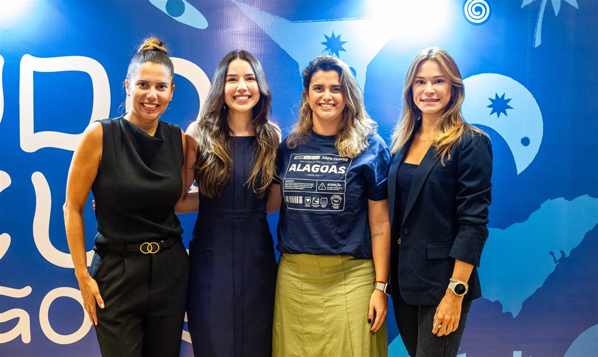 Fernanda Paranhos, gerente sênior de Produtos da Azul Viagens, Bárbara Braga, secretária de Turismo de Alagoas, Giulliana Mesquita, head da Azul Viagens, e Marilia Herrmann, secretária executiva de Turismo de Alagoas