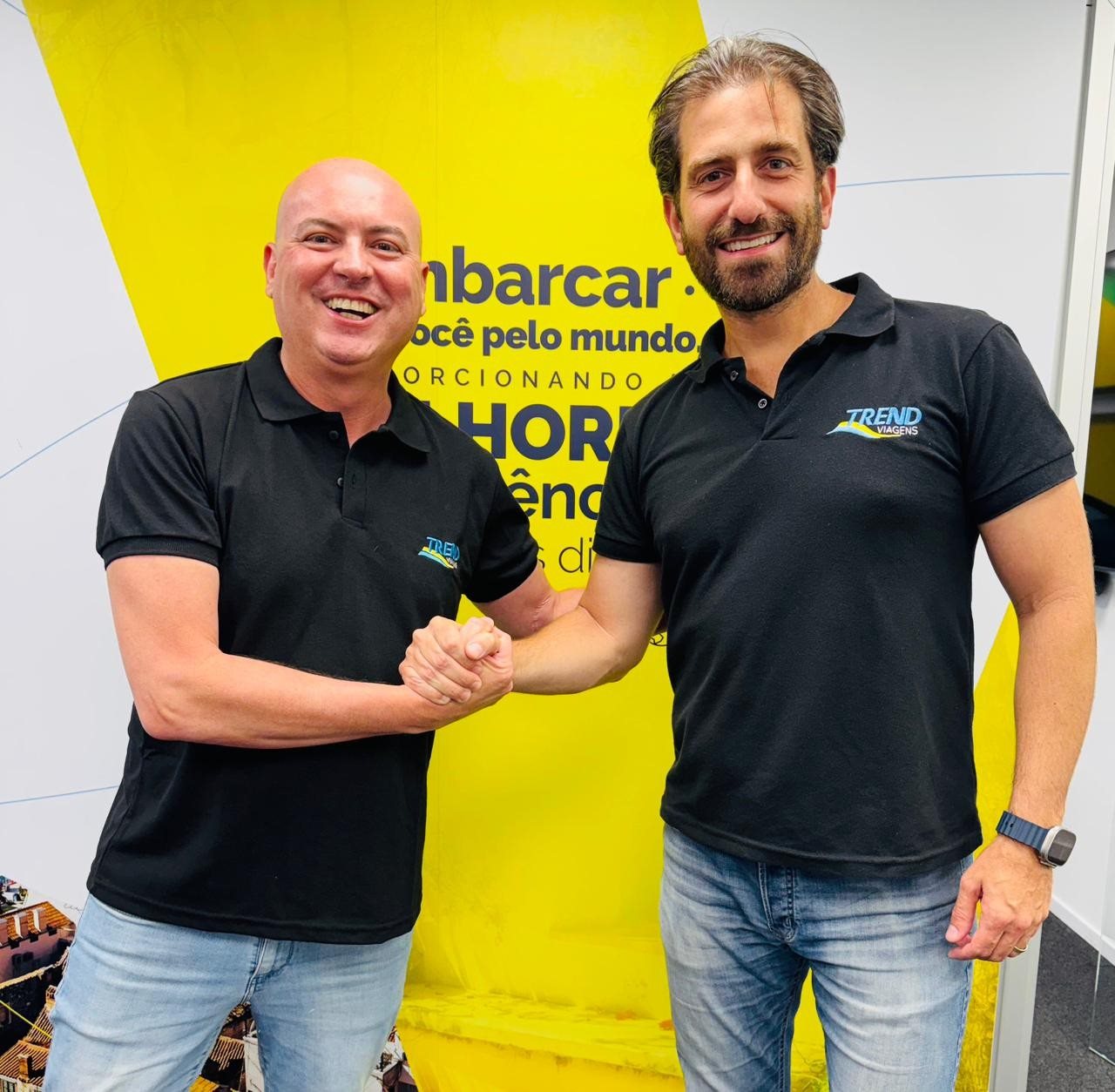 Fabio Mader, CEO da CVC Corp, com Bruno Heleno, diretor da Trend