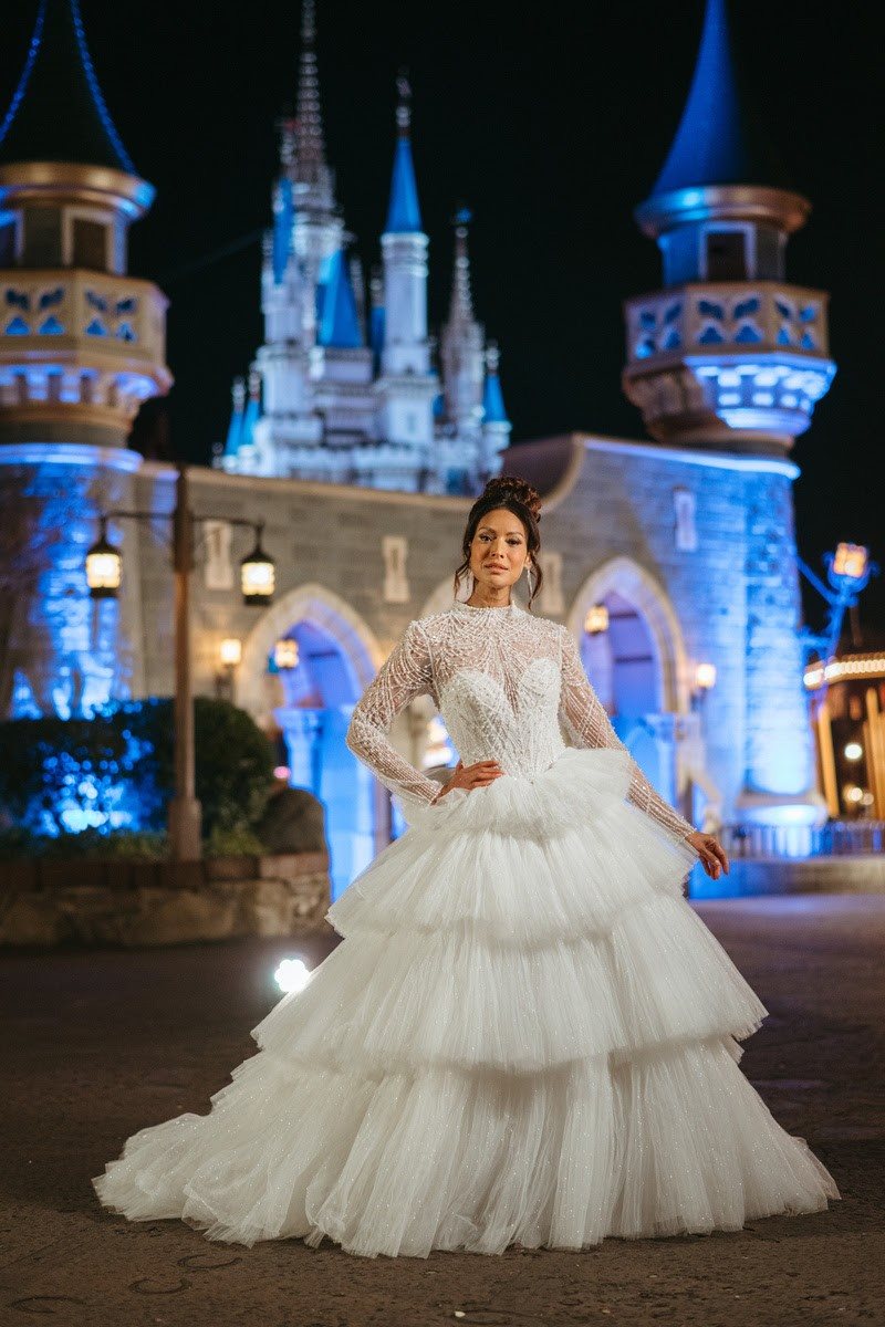 Vestido especial para noivas, em comemoração ao 35º aniversário do Disney’s Fairy Tale Weddings
