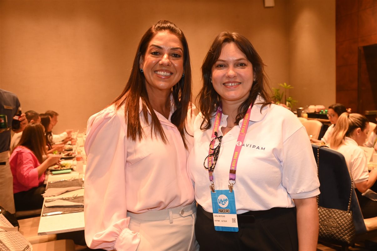 Marcela da Mata, da Minerva Foods, e Antonio Fernando Slomp, da AVIPAM