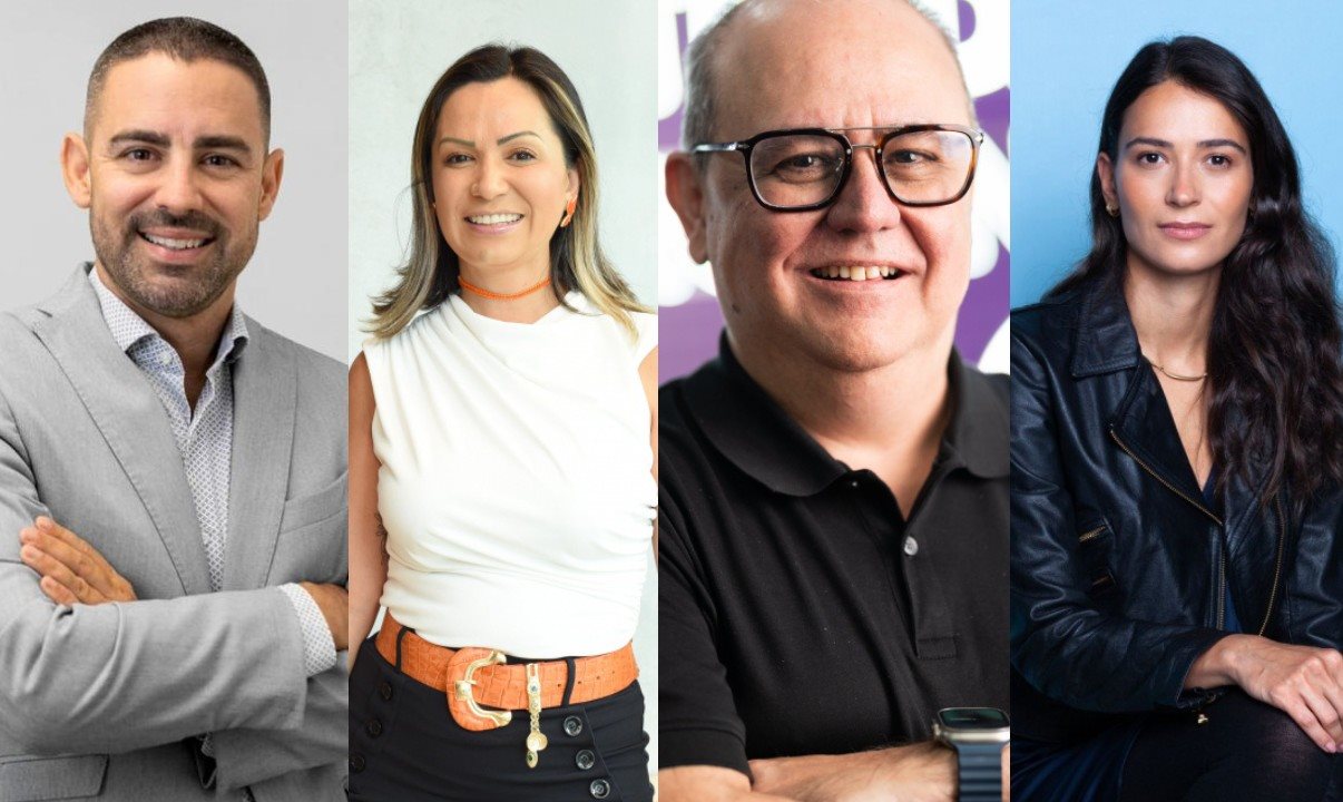 Antonio Julio Castiglioni Neto (MetrôSP), Cristiane Yumi (Movida), Elbert Leonardo (ClickBus) e Silvia Penna (Uber)