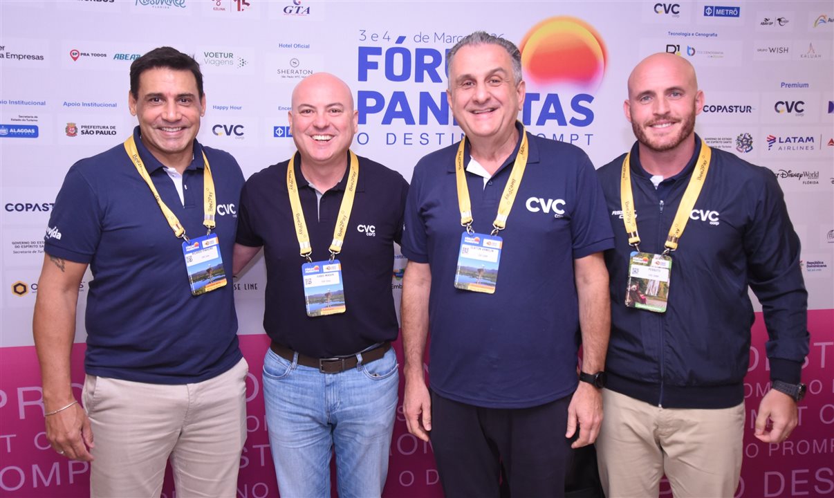 Ricardo Pinheiro, Fábio Mader, Claiton Armelin e Marcos Pessuto, da CVC Corp
