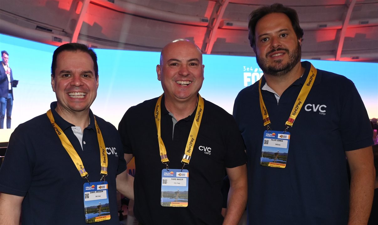 Daniel Bressan, Fabio Mader e Felipe Gomes, da CVC Corp