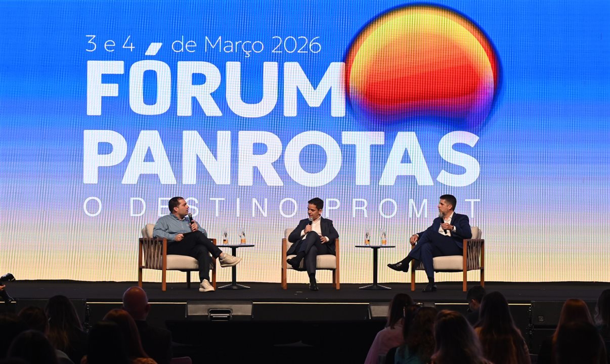 Pedro Menezes, editor da PANROTAS, Rafael Tobias, diretor da Mondiale, e Daniel Castanho, diretor comercial da Ancoradouro