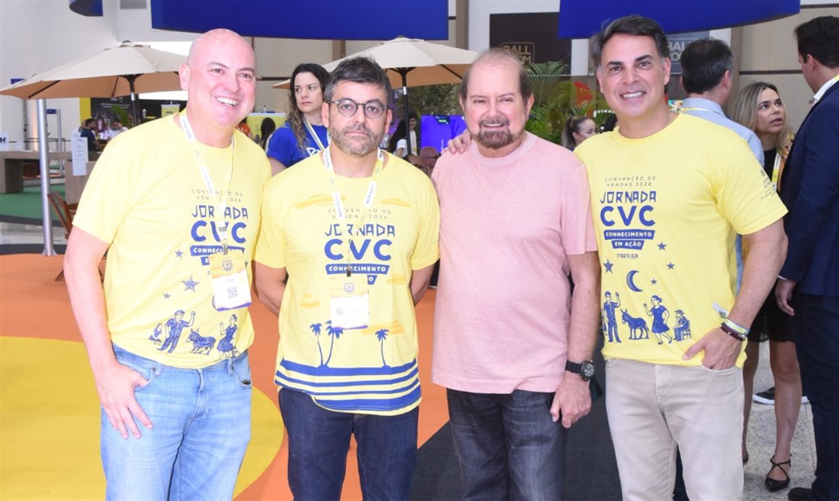 Fabio Mader, Gustavo Paulus, Guilherme Paulus e Emerson Belan, da CVC Corp