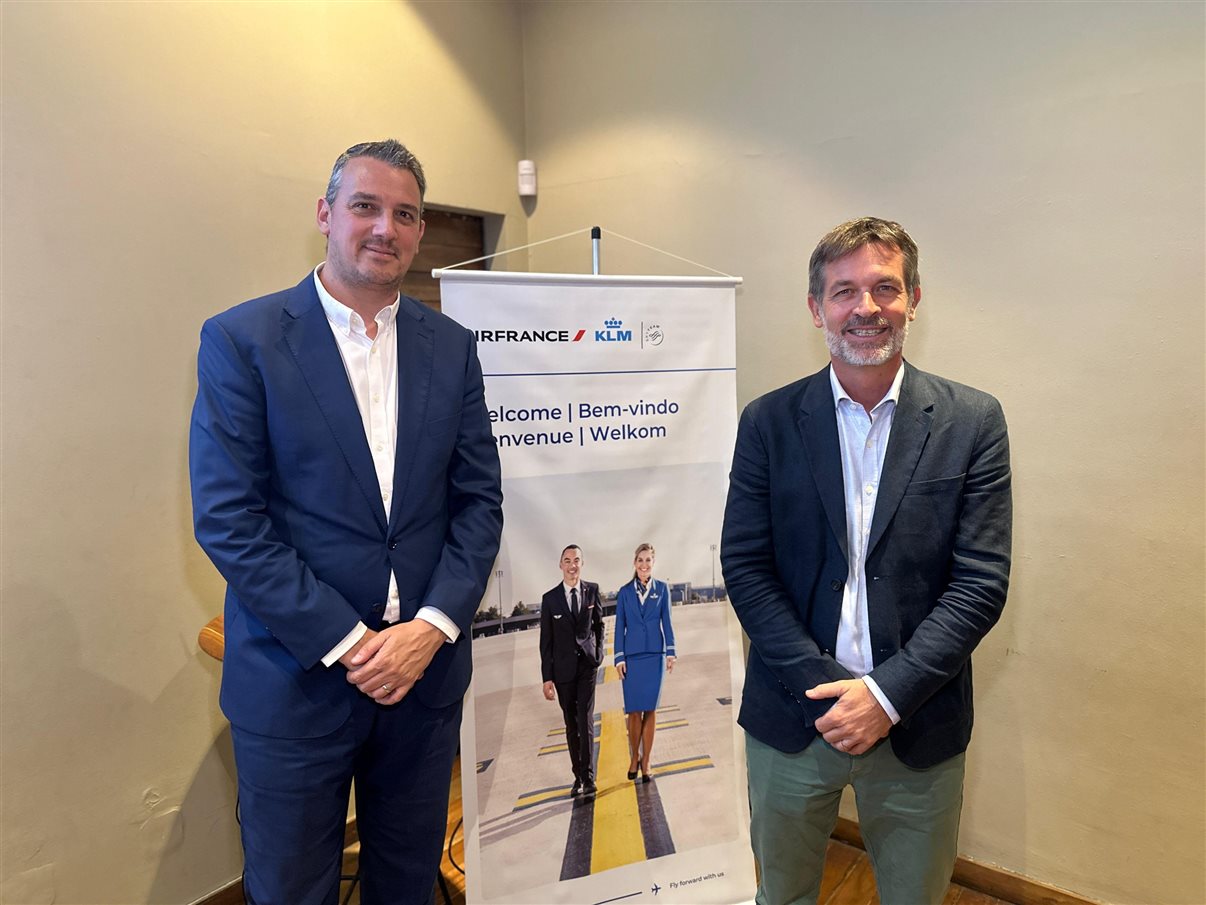 Sylvain Mathias e Manuel Flahault, diretor comercial e diretor geral da Air France-KLM para América do Sul