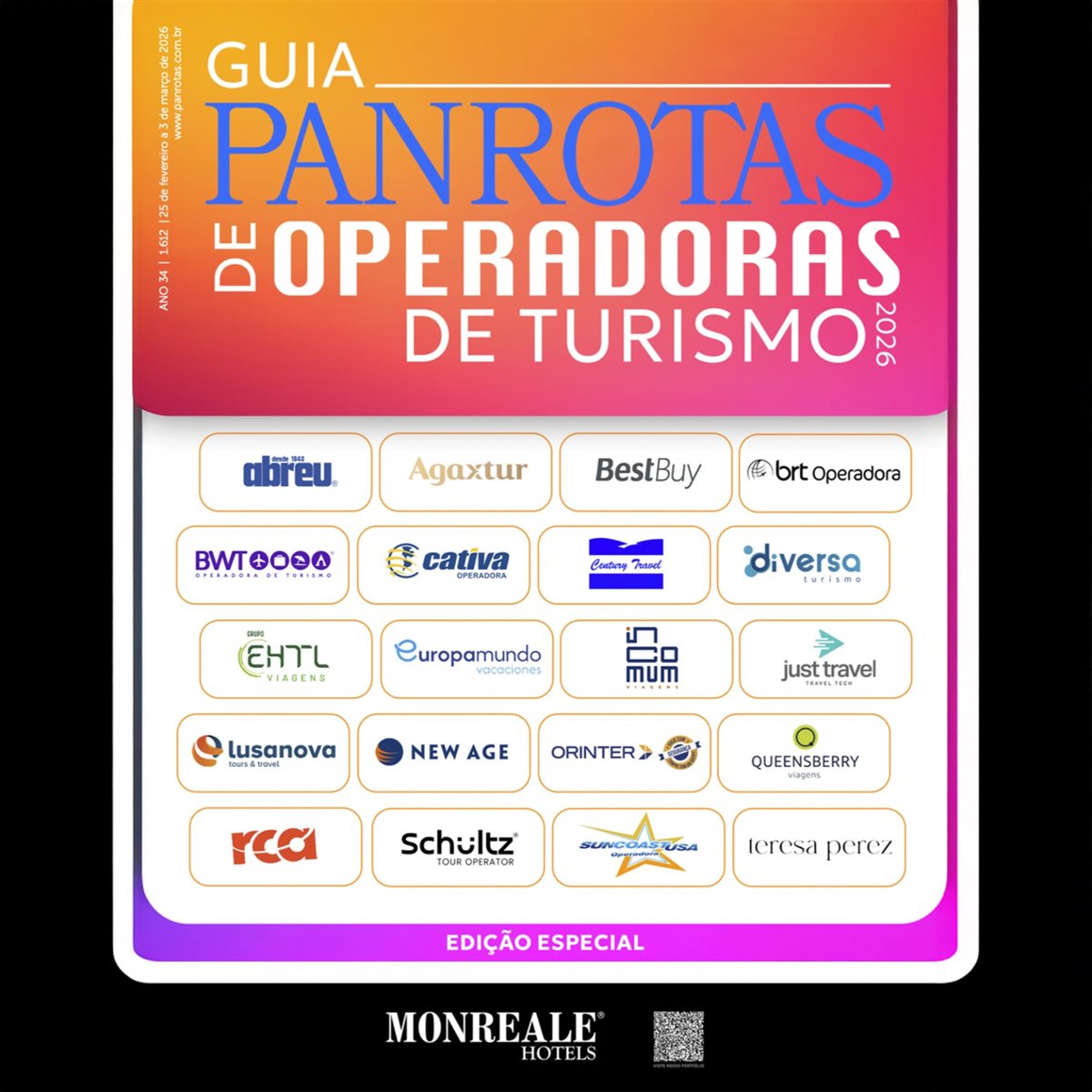 Revista PANROTAS 1.612, um guia de operadoras feito para os agentes de viagens