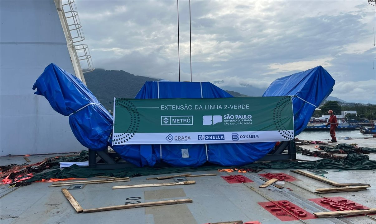 Tuneladora chega para avançar nas escavações